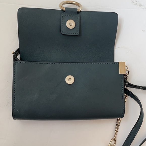 Chloé Mini Faye suede leather crossbody bag cloudy blue - Picture 4 of 9